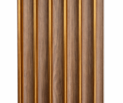 Walnut & Bronze Decorative Fluted Panel