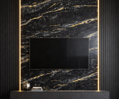 Black & Gold PVC Marble sheet