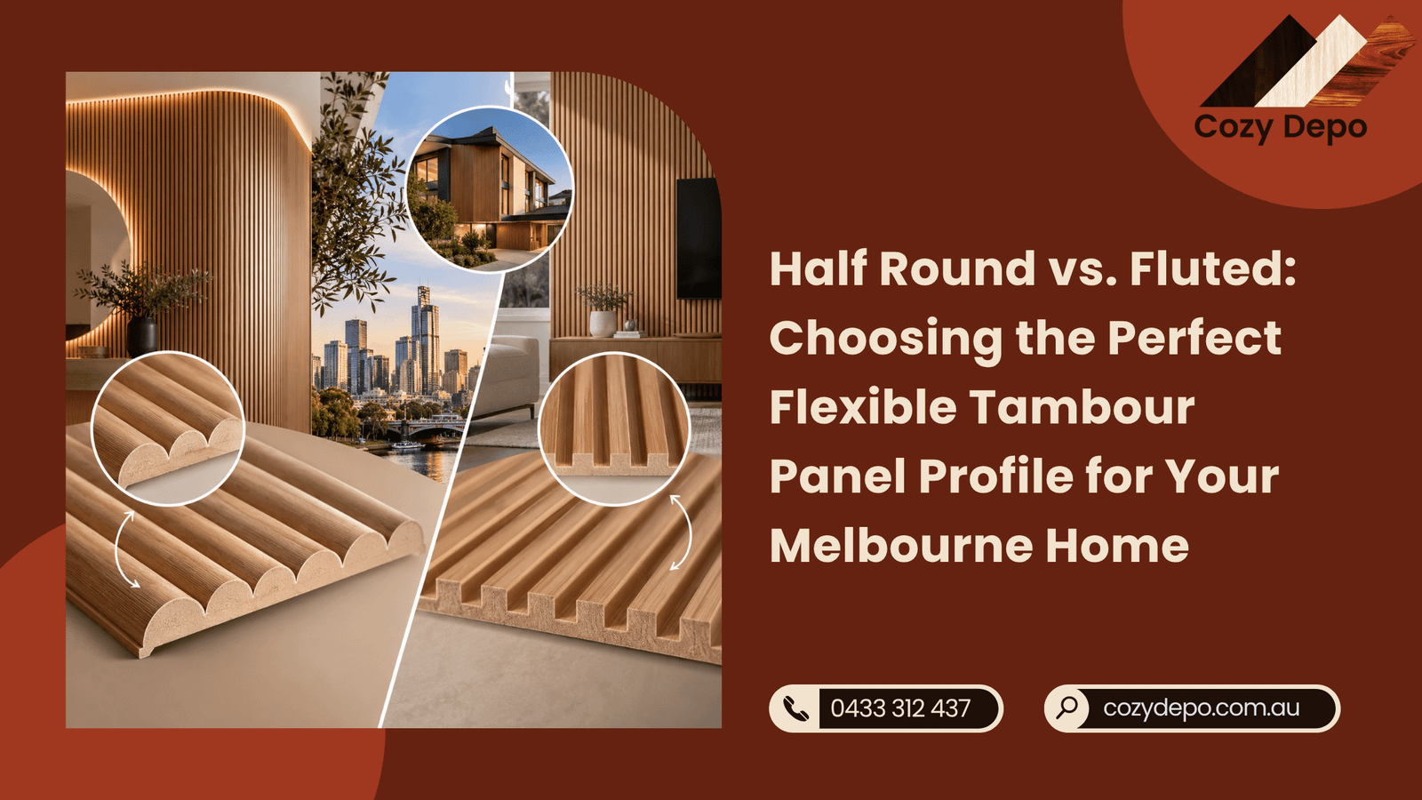Half Round vs. Fluted Choosing the Perfect Flexible Tambour Panel Profile for Your Melbourne Home